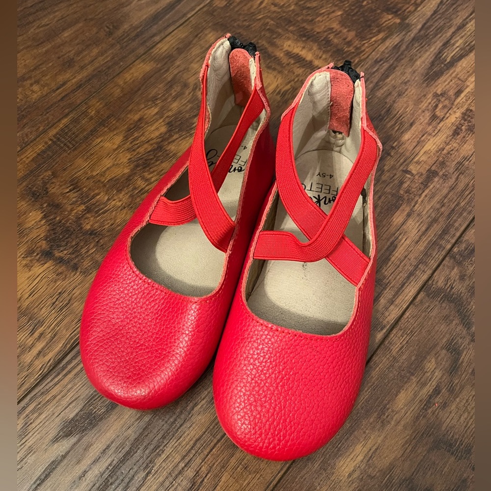 Monkey Feet Red Ballet Flat Shoes